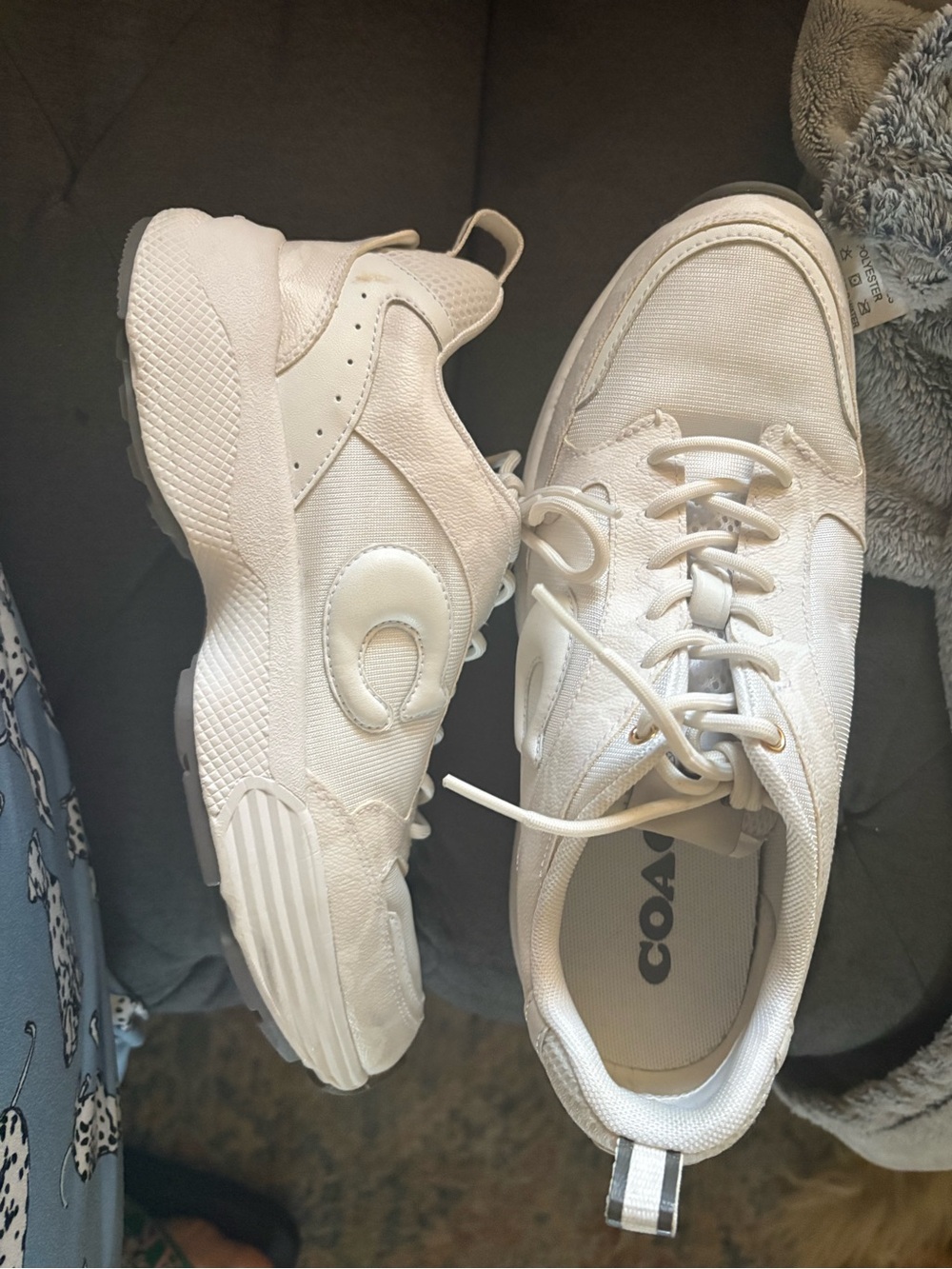 Coach Cream/White Chunky Lace-Up Women's Sneakers